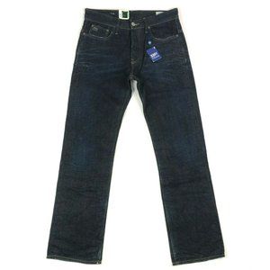G Star Raw 3301 Loose Fit Blue Jeans Men 34 34x32 Button Fly Style Neutral Denim